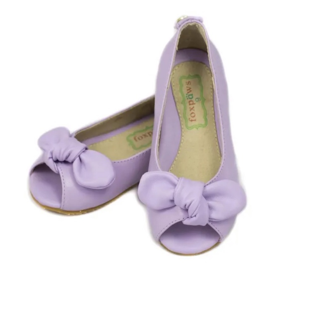 Foxpaws Peekaboos Leather Purple Shoes 12